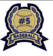 Sleeve Patch - Athletic Base-4 Baseball and number