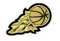 Sleeve Patch - Athletic Bskt-2 Basketball with Flames