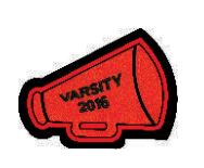 Sleeve Patch - Athletic Cheer-4 Megaphone with Handle