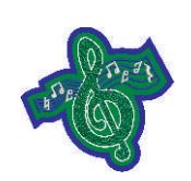 Sleeve Patch - Fine Art Clef-3 Treble Clef with Notes