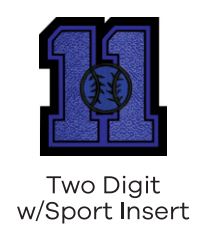 Sleeve Patch - Jersey Number Single Digit with Sport Insert